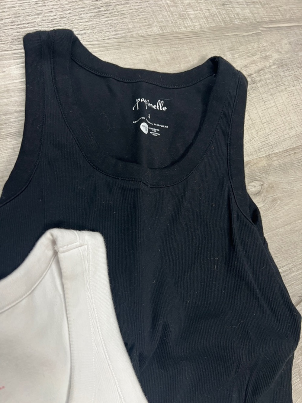 Papinelle Ribbed Shelf Bra Tank Tops - White, Gray & Black (3-Pack) - Picture 4 of 8